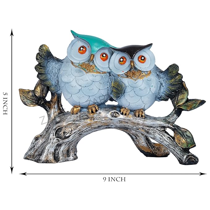 Owl Pair Sitting on Tree Showpiece