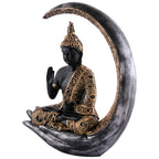 Buddha Sitting On Chand Black with Copper Work