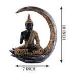 Buddha Sitting On Chand Black with Copper Work