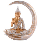 Buddha Sitting On Chand Copper with Silver Work