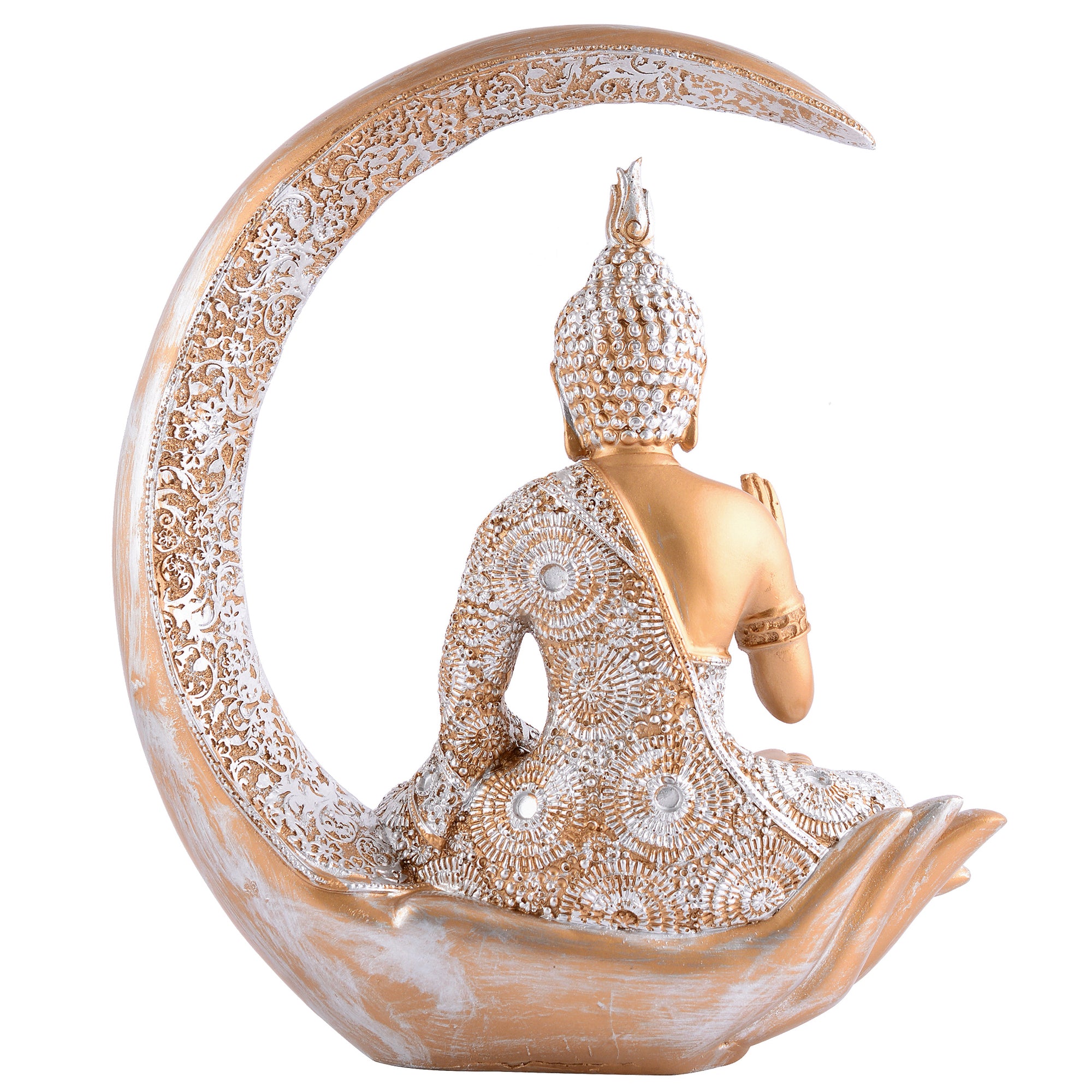 Buddha Sitting On Chand Copper with Silver Work