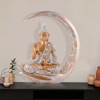Buddha Sitting On Chand Copper with Silver Work