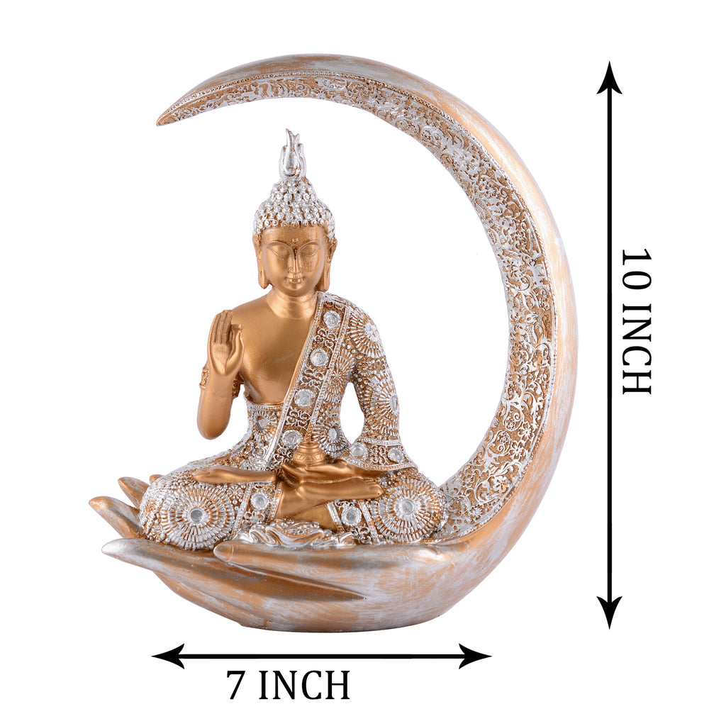 Buddha Sitting On Chand Copper with Silver Work