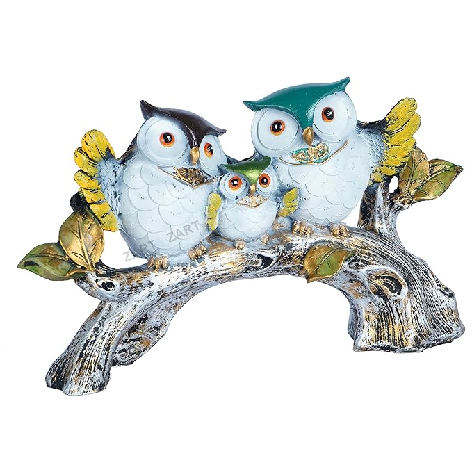 Owl Trio Sitting on Tree Showpiece